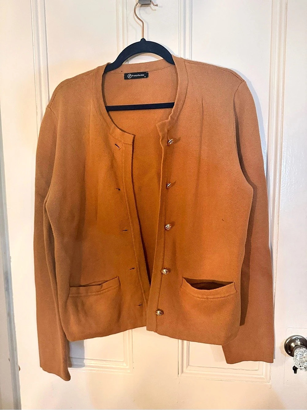 PrettyGarden Button Front Cardigan in Brown Size Medium